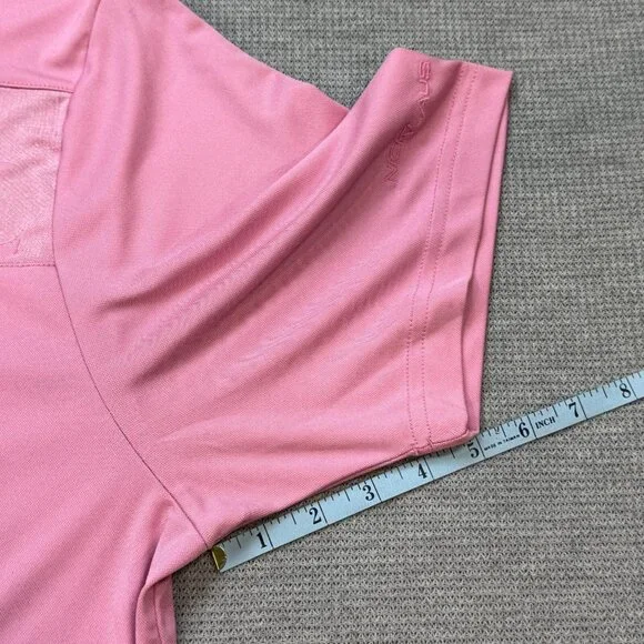 Nicklaus Mens Pink Hibiscus Pattern Golf Polo Shirt Short Sleeve Collared 2XL - Picture 10 of 10